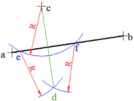 رسم عمود على قطعة مستقيمة من نقطة عليها أو خارجها