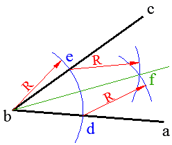 تنصيف زاوية معلومة، ورسم دائرة تمس أضلاع مثلث مفروض