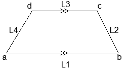 مسألة: رسم شبه منحرف علمت أطوال أضلاعه