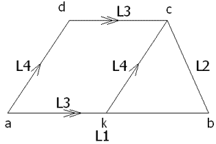 فكرة حل مسألة: رسم شبه منحرف علمت أطوال أضلاعه